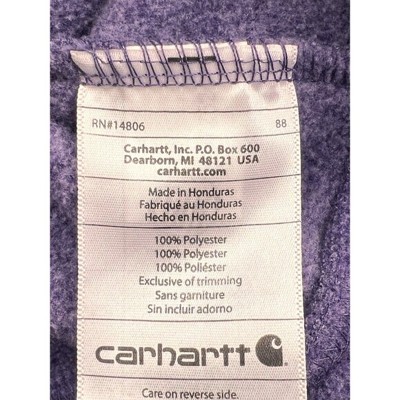 Carhartt For Women Fleece Vest Small 4/6 Full Zip Purple Pockets Cozy Casual - Picture 10 of 11